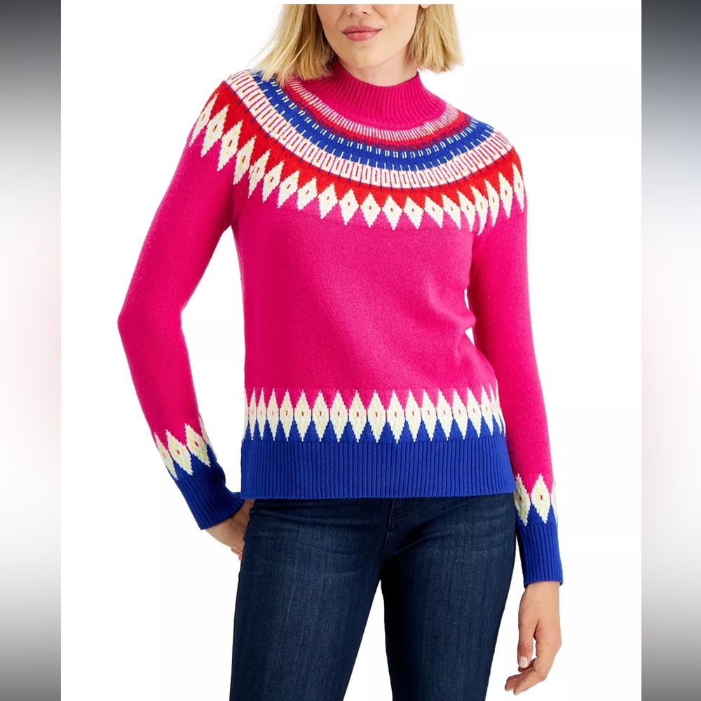 Charter Club Pink‎ Whimsy Sweater, size XL